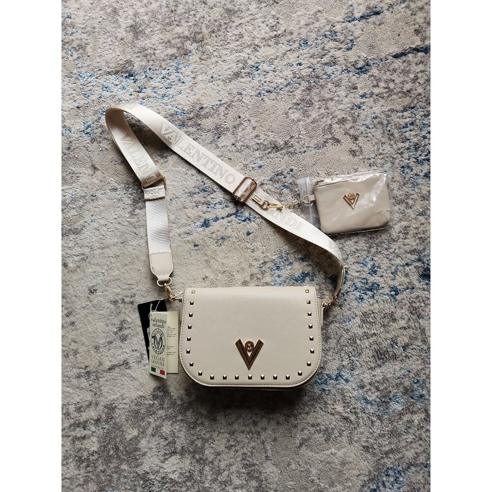 Valentino Ivory Crossbody Bag with Studded Detail